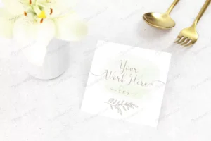 mockup thank you card with gold cutlery crc368bb270 size67.19mb - title:Home - اورچین فایل - format: - sku: - keywords: p_id:18