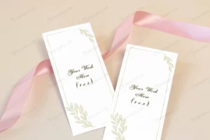 mockup wedding menu with pink ribbon crc5e4b19cc size82.46mb - title:Home - اورچین فایل - format: - sku: - keywords: p_id:18