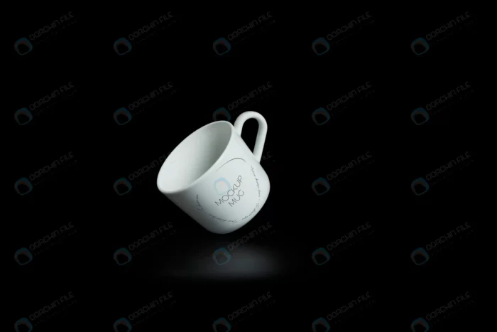 mockup white mug black background with reflection crca615714a size12.22mb - title:موکاپ فنچان قهوه با پس زمینه مشکی - اورچین فایل - format:PSD - فتوشاپ - sku:crca615714a - keywords: p_id:82819