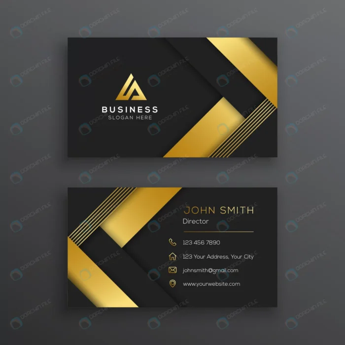 modern black gold elegant business card template. crc7ee9ba02 size1.17mb - title:قالب کارت ویزیت مشکی و طلایی مدرن - اورچین فایل - format:EPS - وکتور - sku:crc7ee9ba02 - keywords: p_id:80419