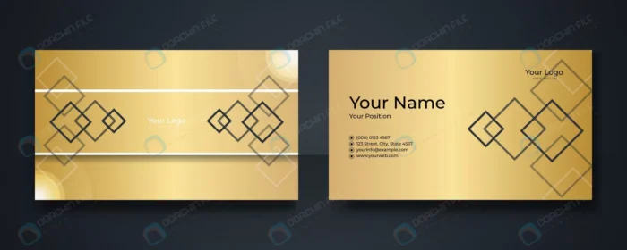 modern business card creative clean business card crc9142718c size4.15mb - title:قالب کارت ویزیت مدرن طلایی - اورچین فایل - format:EPS - وکتور - sku:crc9142718c - keywords: p_id:80425