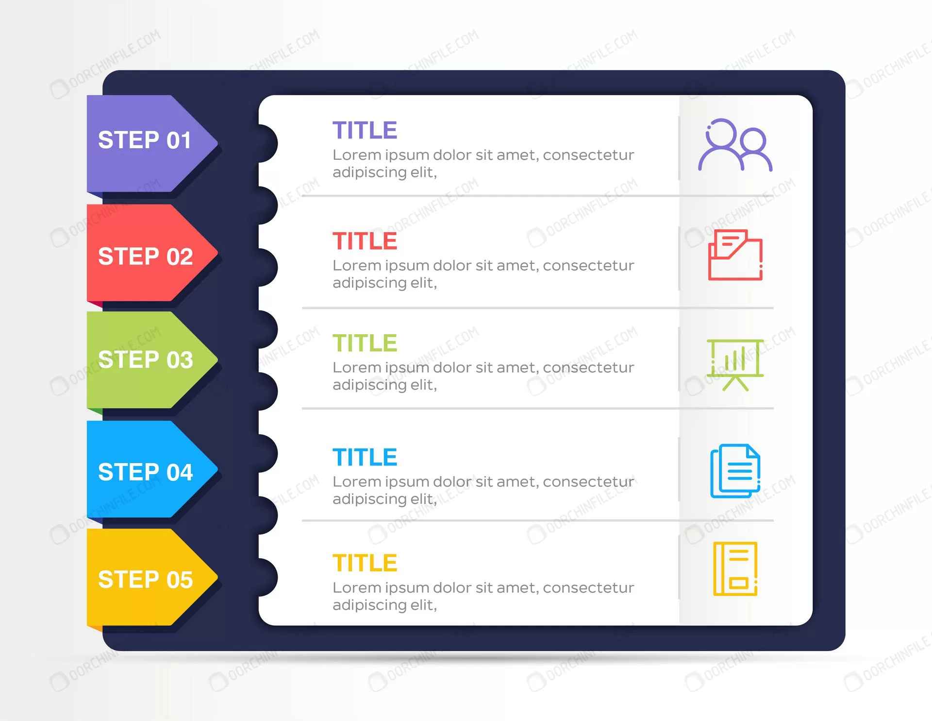 modern business infographic with 5 steps crc0efda80d size1.41mb - title:Home Main - اورچین فایل - format: - sku: - keywords: p_id:18