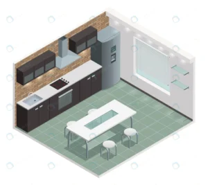 modern family kitchen isometric view with counter crce1f6ea74 size2.50mb 1 - title:Home - اورچین فایل - format: - sku: - keywords: p_id:18