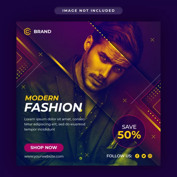 modern fashion sale social media web banner templ crc077ec60c size4.55mb - title:قالب لایه باز پست اینستاگرام مناسب فروشگاه لباس مردانه - اورچین فایل - format:PSD - فتوشاپ - sku:crc077ec60c - keywords: p_id:34188