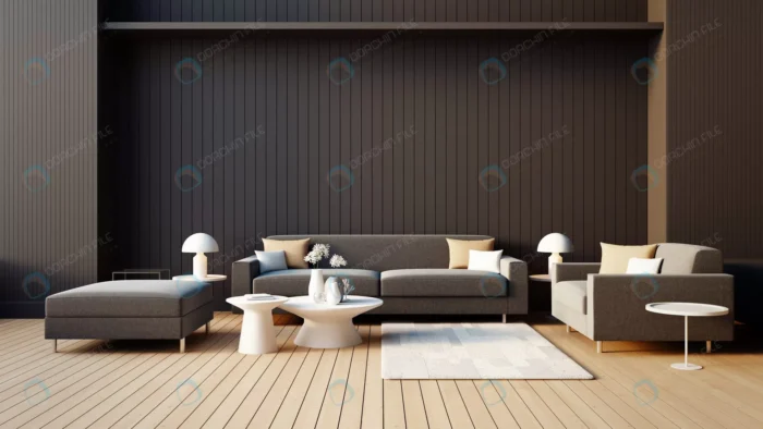 modern living room black brown wall background 3d crca313c1ea - title:دکوراسیون داخلی پذیرایی مدرن رنگ قهوه ای - اورچین فایل - format:JPG - استوک - sku:crca313c1ea - keywords: p_id:66114
