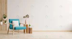 modern minimalist interior with blue armchair emp crceeecc401 size5.93mb 4500x2448 - title:Home - اورچین فایل - format: - sku: - keywords: p_id:18