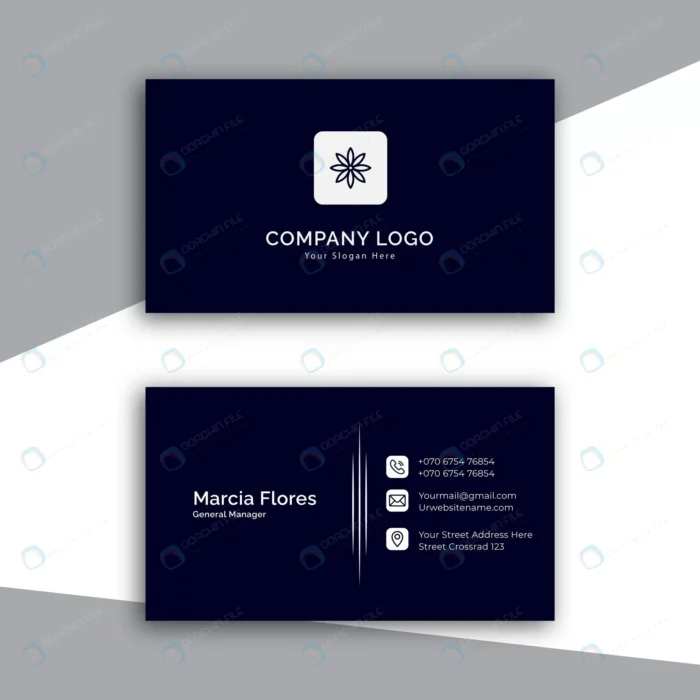 modern navy blue white business card design rnd138 frp27969909 - title:کارت ویزیت تجاری با پس زمینه تیره - اورچین فایل - format:EPS - وکتور - sku:frp27969909 - keywords: p_id:69845