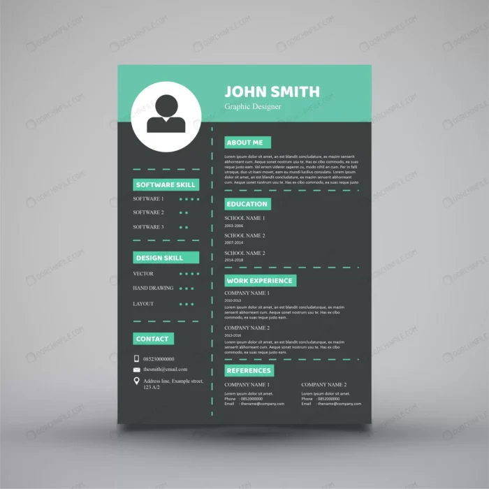 modern resume template design crca0cd21b9 size1.62mb - title:رزومه کاری مشکی و سبز رنگ - اورچین فایل - format:EPS - وکتور - sku:crca0cd21b9 - keywords:رزومه کاری مشکی و سبز رنگ p_id:101741