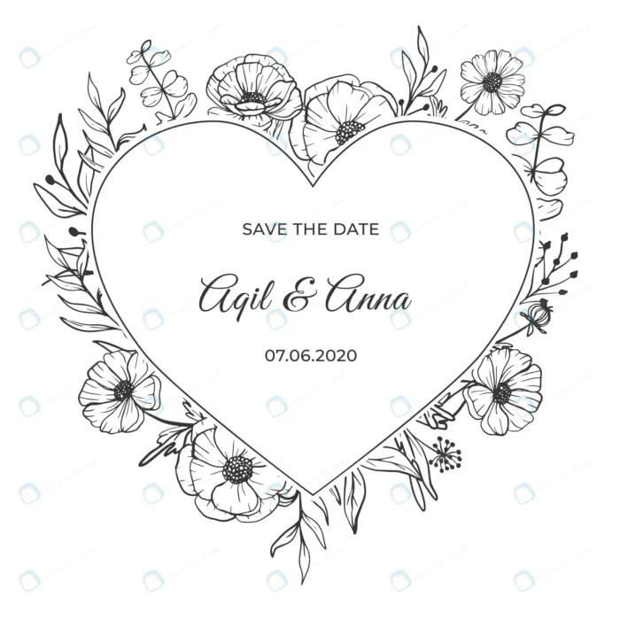 modern wedding invitation with beautiful line art crcc6931ecd size1.77mb - title:وکتور کارت دعوت عروسی طرح قلب - اورچین فایل - format:EPS - وکتور - sku:crcc6931ecd - keywords: p_id:90313