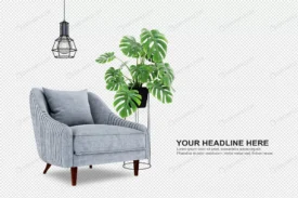 monstera plant pot armchair 3d rendering crc7a0163ce size9.23mb - title:Home Main - اورچین فایل - format: - sku: - keywords: p_id:18