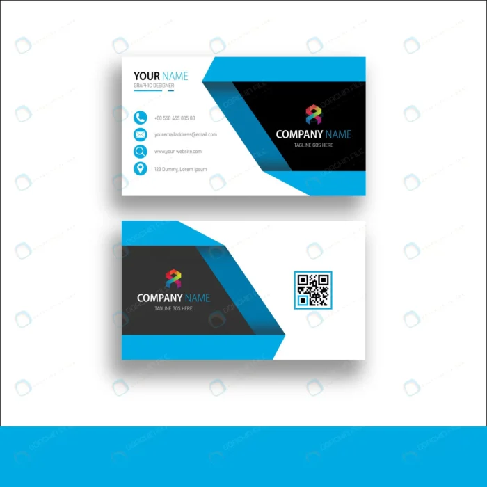 morden business card tamplet rnd277 frp31245587 - title:وکتور کارت ویزیت به رنگ آبی و سفید - اورچین فایل - format:EPS - وکتور - sku:frp31245587 - keywords: p_id:69881