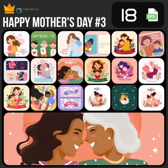 mothers day1ab eps - title:کالکشن 18 وکتور روز مادر- مجموعه سوم - اورچین فایل - format:EPS - وکتور - sku:crcvec18mother'sday - keywords: p_id:43453