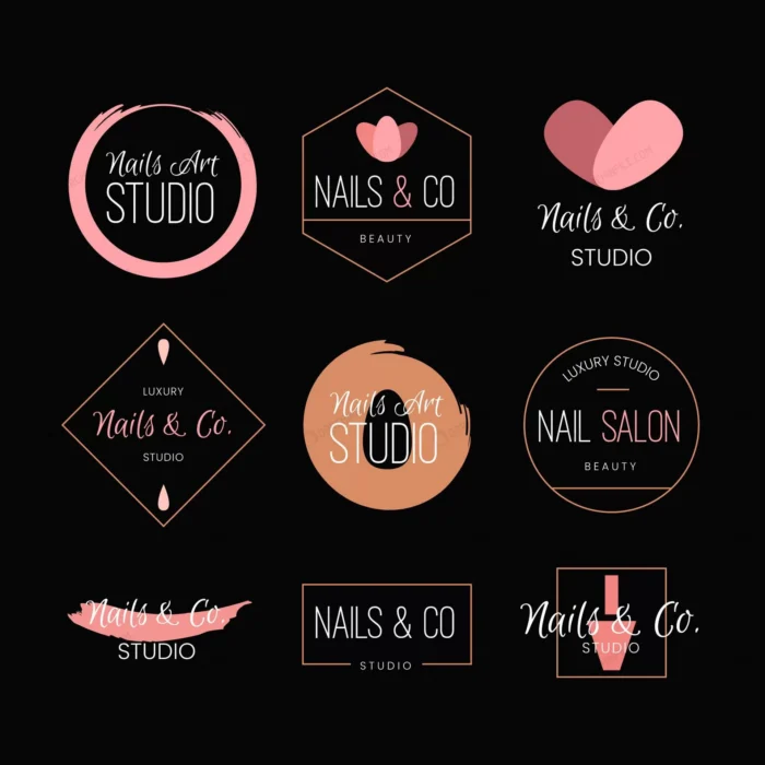 nails art studio logo collection crc72e2aa40 size0.82mb - title:مجموعه لوگو سالن آرایشی و زیبایی - اورچین فایل - format:EPS - وکتور - sku:crc72e2aa40 - keywords: p_id:93917