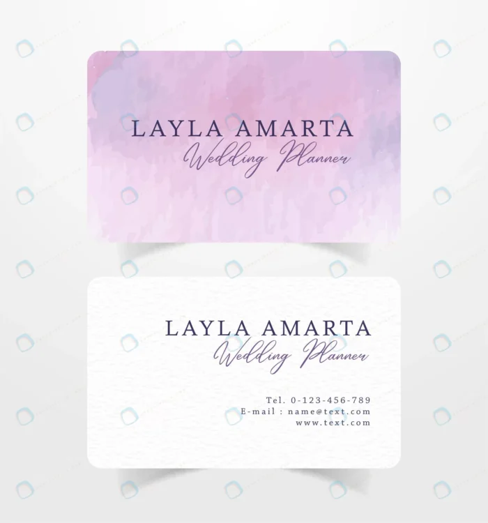 name card business card with purple brush waterco crc65dc59f5 size2.87mb - title:وکتور تمپلیت کارت ویزیت تجاری ساده - اورچین فایل - format:EPS - وکتور - sku:crc65dc59f5 - keywords: p_id:56375