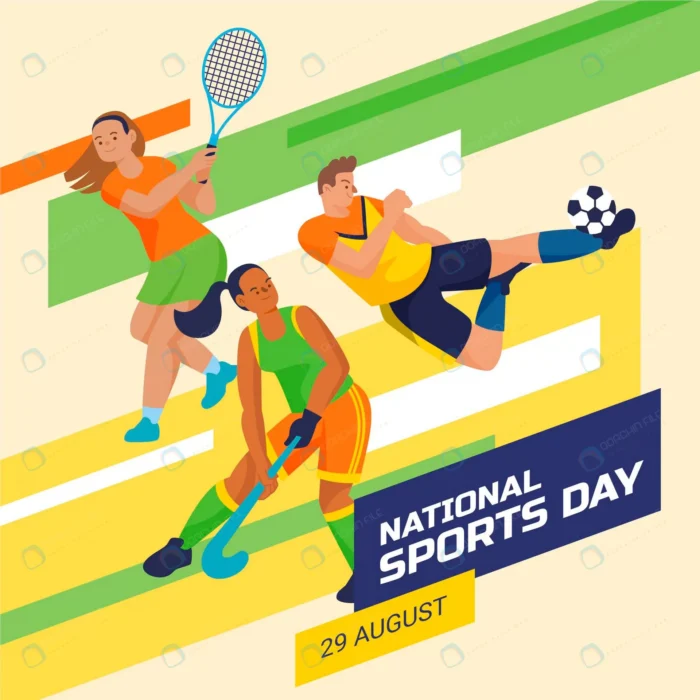 national sports day illustration crc75309684 size0.73mb - title:وکتور تبریک روز جهانی ورزش - اورچین فایل - format:EPS - وکتور - sku:crc75309684 - keywords: p_id:85893