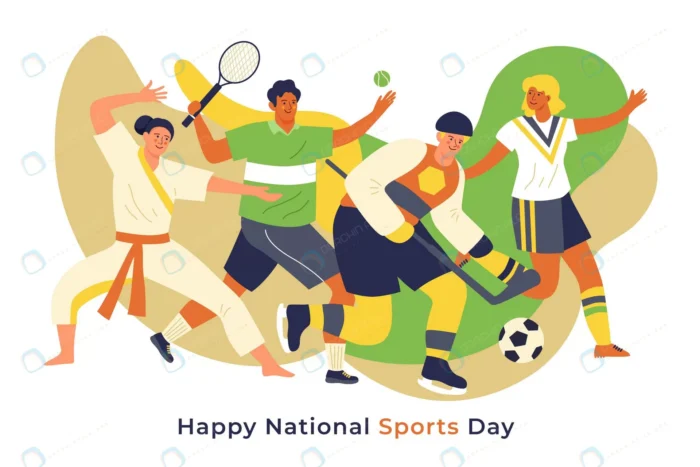 national sports day illustration 3 crc2df341ba size0.81mb 1 - title:وکتور تبریک روز جهانی ورزش - اورچین فایل - format:EPS - وکتور - sku:crc2df341ba - keywords: p_id:48961