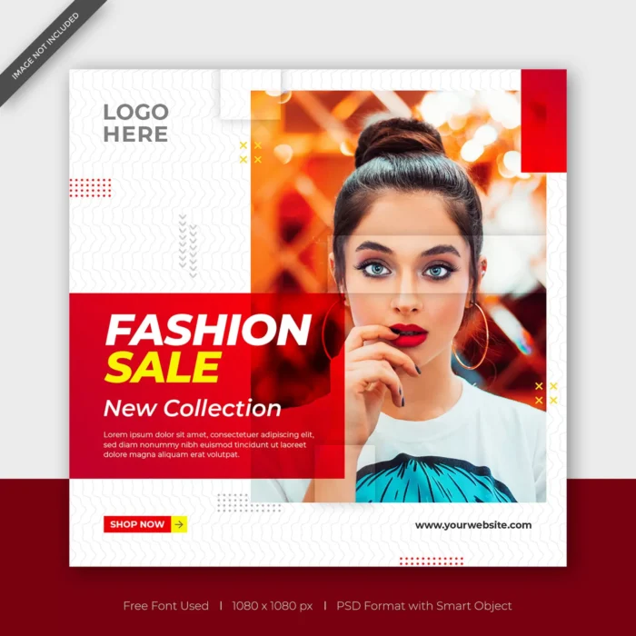 new collection fashion sale facebook instagram post square banner - title:دانلود پست اینستاگرامی شیک با پس زمینه سفید و اشکال مربع مستطیل در فرمت PSD - اورچین فایل - format:PSD - فتوشاپ - sku:4484 - keywords: p_id:30117