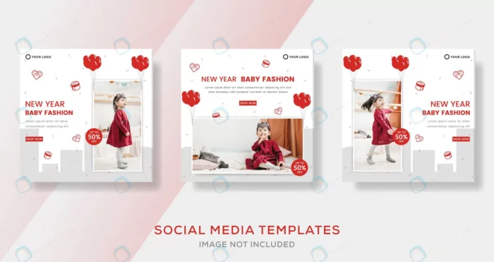 new year sale banner template social media instag crc8d43e7ab size4.8mb - title:قالب بنر پست اینستاگرام مناسب فروشگاه لباس بچگانه - اورچین فایل - format:EPS - وکتور - sku:crc8d43e7ab - keywords: p_id:42421