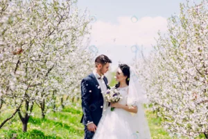 newlyweds looking each other with flowers falling crc878dd1c2 size3.99mb 2600x1733 - title:Home - اورچین فایل - format: - sku: - keywords: p_id:18