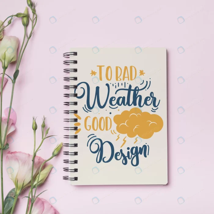 notebook mockup with floral concept crc70f63090 size38.51mb - title:موکاپ جلد دفتر سیمی - اورچین فایل - format:PSD - فتوشاپ - sku:crc70f63090 - keywords: p_id:82931