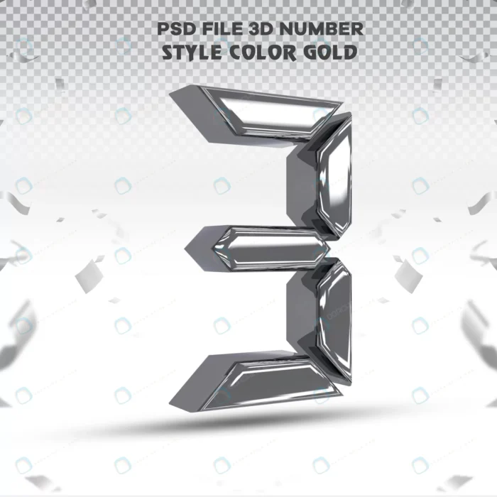 number 3 3d render collection with color silver.j crc76c12590 size24.87mb - title:رندر عدد 3 دیجیتالی با فرمت فتوشاپ - اورچین فایل - format:PSD - فتوشاپ - sku:crc76c12590 - keywords: p_id:56874