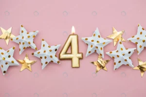 number 4 gold candle stars pastel pink background rnd205 frp25012619 - title:Home - اورچین فایل - format: - sku: - keywords: p_id:18