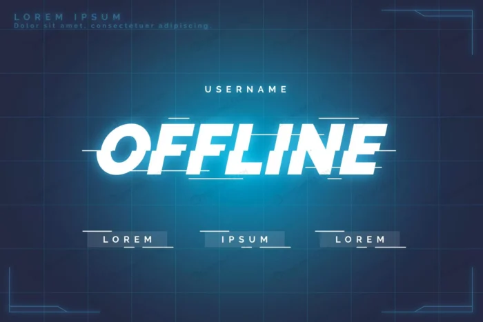offline twitch banner gammer style crc3ec9af73 size4.13mb - title:پس زمینه آبی با متن آفلاین - اورچین فایل - format:EPS - وکتور - sku:crc3ec9af73 - keywords: p_id:97345