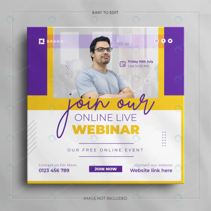 online webinar poster social media instagram web crcdb6efef9 size45.72mb - title:قالب لایه باز پست اینستاگرام وبینار آنلاین - اورچین فایل - format:PSD - فتوشاپ - sku:crcdb6efef9 - keywords: p_id:89295