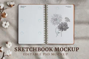 opened sketchbook pages mockup psd floral backgro crcc468e511 size225.62mb - title:Home - اورچین فایل - format: - sku: - keywords: p_id:18