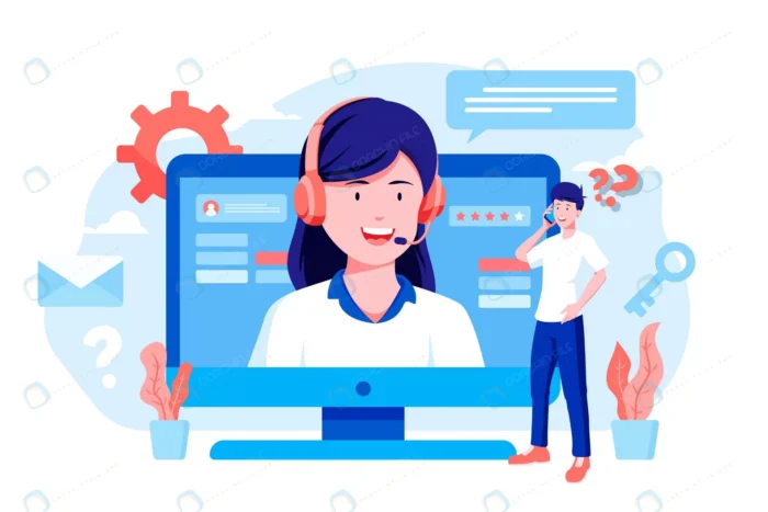organic flat customer support illustration 2 crc90517f27 size0.53mb - title:وکتور پشتیبانی مشتری - اورچین فایل - format:EPS - وکتور - sku:crc90517f27 - keywords: p_id:86417