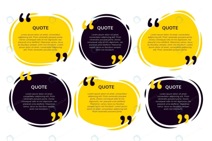 organic flat quote box frame collection 2 crcaac1d4b1 size1.13mb - title:مجموعه حباب نقل قول زرد و مشکی - اورچین فایل - format:EPS - وکتور - sku:crcaac1d4b1 - keywords: p_id:76543