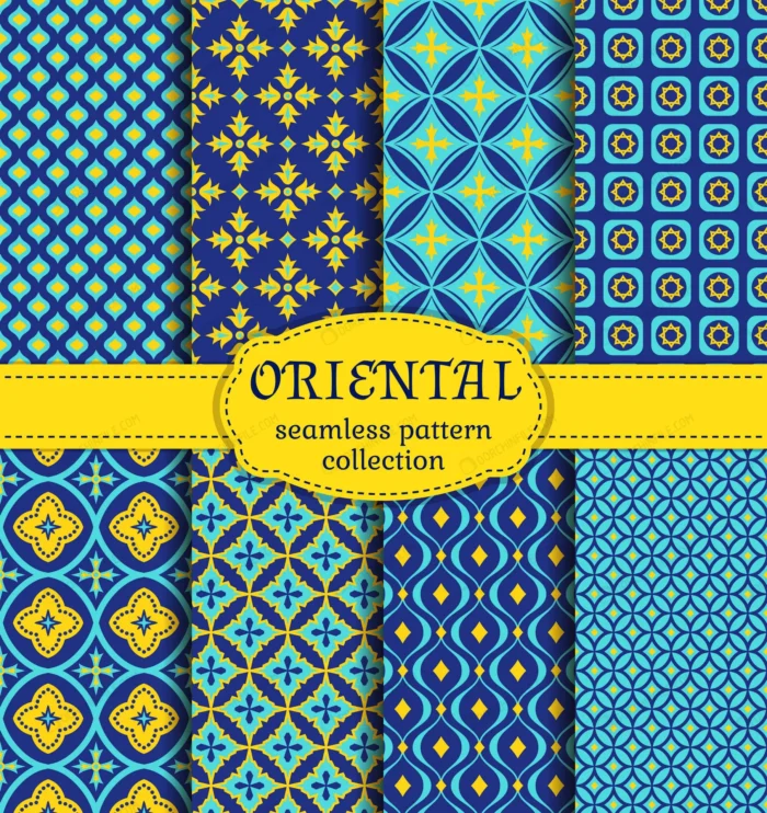 oriental seamless patterns 2 crc34d394d7 size11.79mb - title:پترن تکرار شونده سبک شرقی - اورچین فایل - format:EPS - وکتور - sku:crc34d394d7 - keywords: p_id:101259