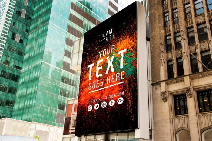 outdoor billboard with mock up 2 crc5affd572 size156.14mb - title:موکاپ تابلوی تبلیغاتی خیابانی - اورچین فایل - format:PSD - فتوشاپ - sku:crc5affd572 - keywords: p_id:91645