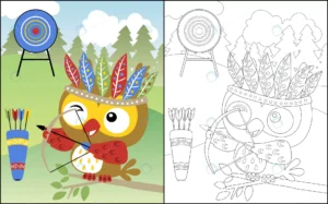 owl cartoon with feather headdress archer crc85650502 size1.83mb - title:Home - اورچین فایل - format: - sku: - keywords: p_id:18