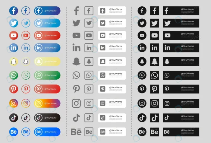 pack banners with social media icons black white crc5e0ec89f size1.81mb - title:بنر با موضوع آیکون فضای مجازی - اورچین فایل - format:EPS - وکتور - sku:crc5e0ec89f - keywords: p_id:41660