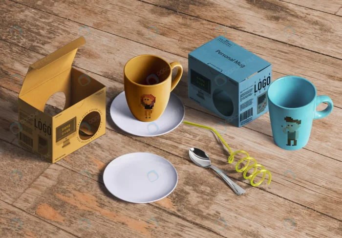 packaging mockup tea coffee products 2 crc7a95f014 size123.90mb - title:موکاپ دو لیوان و جعبه هایشان با فرمت فتوشاپ - اورچین فایل - format:PSD - فتوشاپ - sku:crc7a95f014 - keywords: p_id:55722