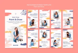 paint draw concept instagram stories template - title:Home - اورچین فایل - format: - sku: - keywords: p_id:18