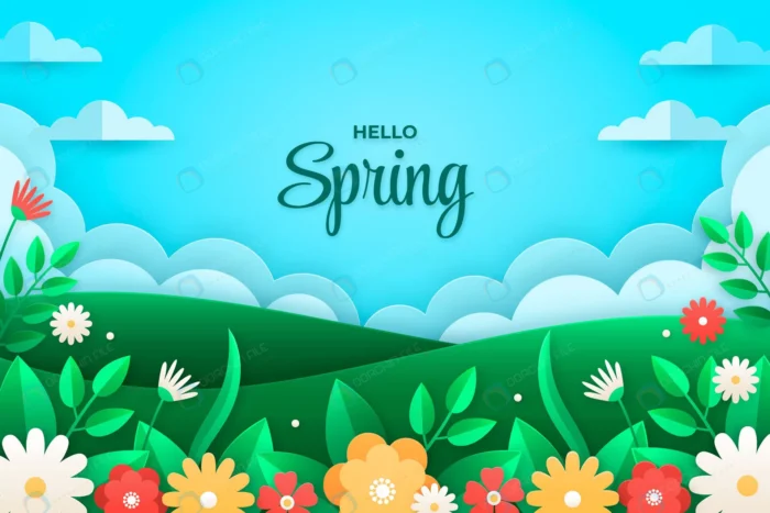 paper style spring background crc980e99ff size6.90mb - title:وکتور بهاری با طرح کاغذی - اورچین فایل - format:EPS - وکتور - sku:crc980e99ff - keywords: p_id:55328