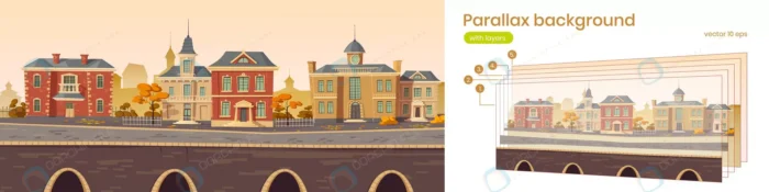 parallax background 2d vintage city retro autumn crc7ad6caf2 size3.46mb - title:وکتور پارالاکس شهر کنار پل - اورچین فایل - format:EPS - وکتور - sku:crc7ad6caf2 - keywords: p_id:53833