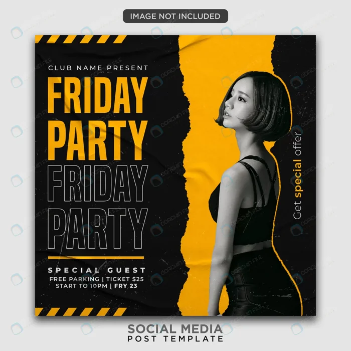 party flyer template social media post crc114d218a size20.8mb 1 - title:قالب پست اینستاگرام ویژه جمعه سیاه - اورچین فایل - format:PSD - فتوشاپ - sku:crc114d218a - keywords: p_id:45890