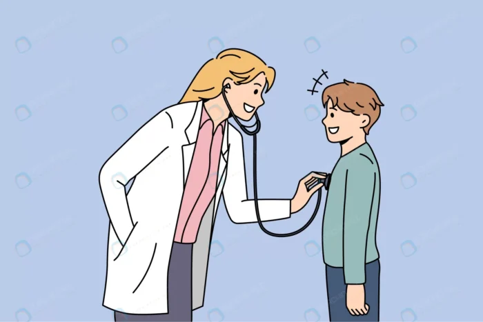 pediatrician working healthcare concept young smi crc4cbcfc21 size1.67mb - title:وکتور کاراکتر پزشک خانم و پسر بچه - اورچین فایل - format:EPS - وکتور - sku:crc4cbcfc21 - keywords: p_id:54876