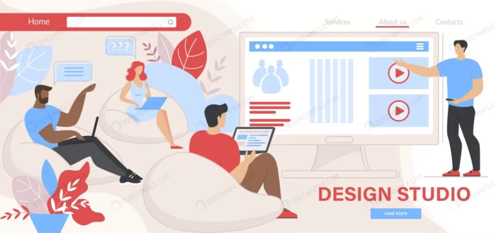 people designers sitting with laptops screen crcc8b6ecb6 size2.04mb - title:صفحه فرود طراح وبسایت - اورچین فایل - format:EPS - وکتور - sku:crcc8b6ecb6 - keywords:صفحه فرود طراح وبسایت p_id:103301