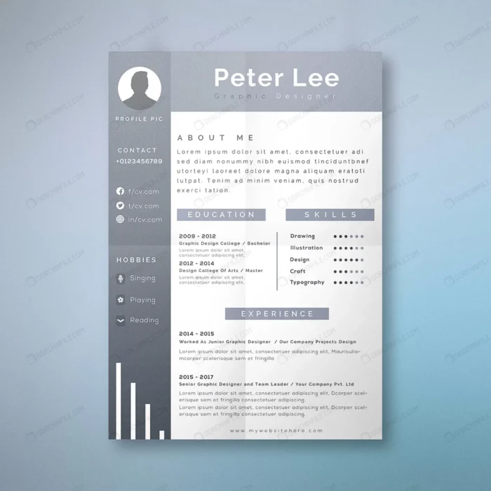 peter lee gray cv design crc3c8b7f3d size1.84mb - title:قالب رزومه کاری سفید و طوسی - اورچین فایل - format:EPS - وکتور - sku:crc3c8b7f3d - keywords:قالب رزومه کاری سفید و طوسی p_id:101777