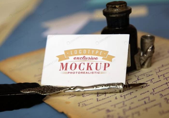 photorealistic logotype mockup vintage style crce84e4eed size66.94mb - title:موکاپ کارت ویزیت - اورچین فایل - format:PSD - فتوشاپ - sku:crce84e4eed - keywords:موکاپ کارت ویزیت p_id:104817
