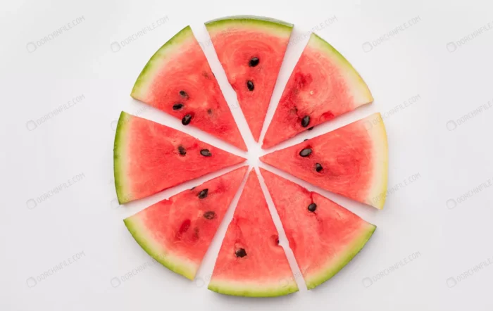pieces watermelon circle crc23a6f0e6 - title:هندوانه قاچ شده از نمای تاپ - اورچین فایل - format:JPG - استوک - sku:crc23a6f0e6 - keywords: p_id:98777