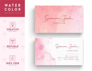pink colorful watercolor business card template crce5dc397b size7.12mb - title:Home - اورچین فایل - format: - sku: - keywords: p_id:18