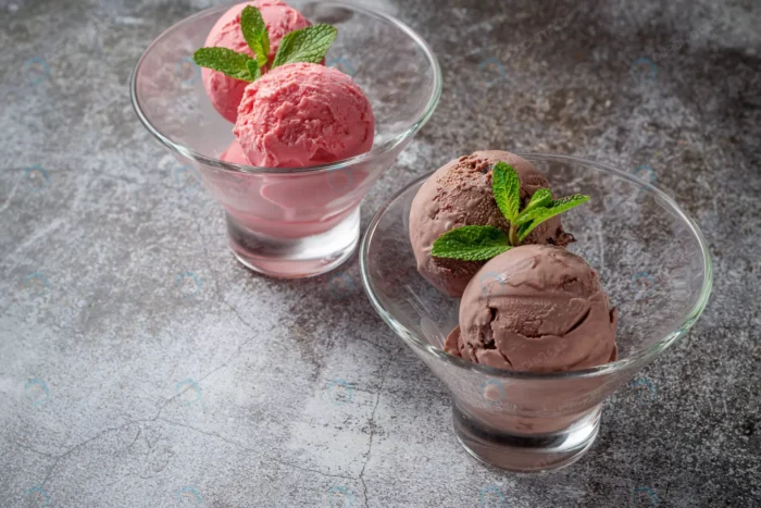 pink strawberry chocolate ice cream scoops cup ag crcb498e231 - title:اسکوپ بستنی توت فرنگی و شکلاتی - اورچین فایل - format:JPG - استوک - sku:crcb498e231 - keywords: p_id:62403