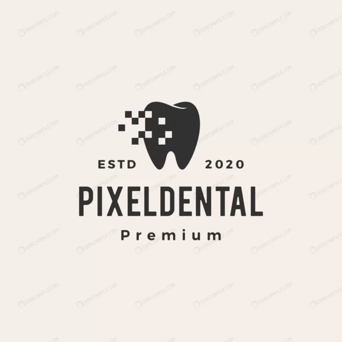 pixel dental digital vintage logo icon illustrati crcc8d3f859 size0.25mb - title:وکتور طراحی لوگوی دندان پزشک - اورچین فایل - format:EPS - وکتور - sku:crcc8d3f859 - keywords: p_id:92115