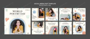 poetry day instagram posts template with photo crc024880fa size97.70mb - title:Home - اورچین فایل - format: - sku: - keywords: p_id:18