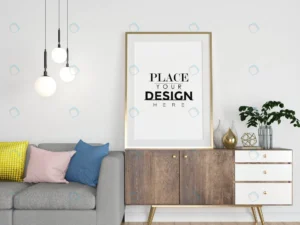 poster frame living room mockup crcd647a089 size49.33mb - title:Home - اورچین فایل - format: - sku: - keywords: p_id:18